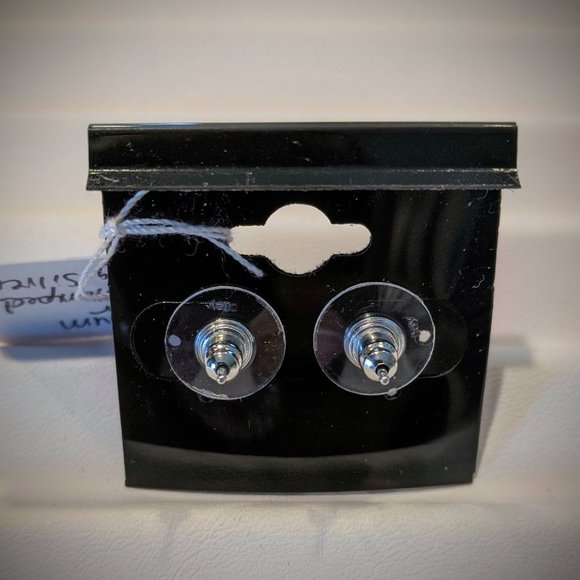 Burmese Blue Sapphire & Cambodian Zircon Earrings - Picture 3 of 3